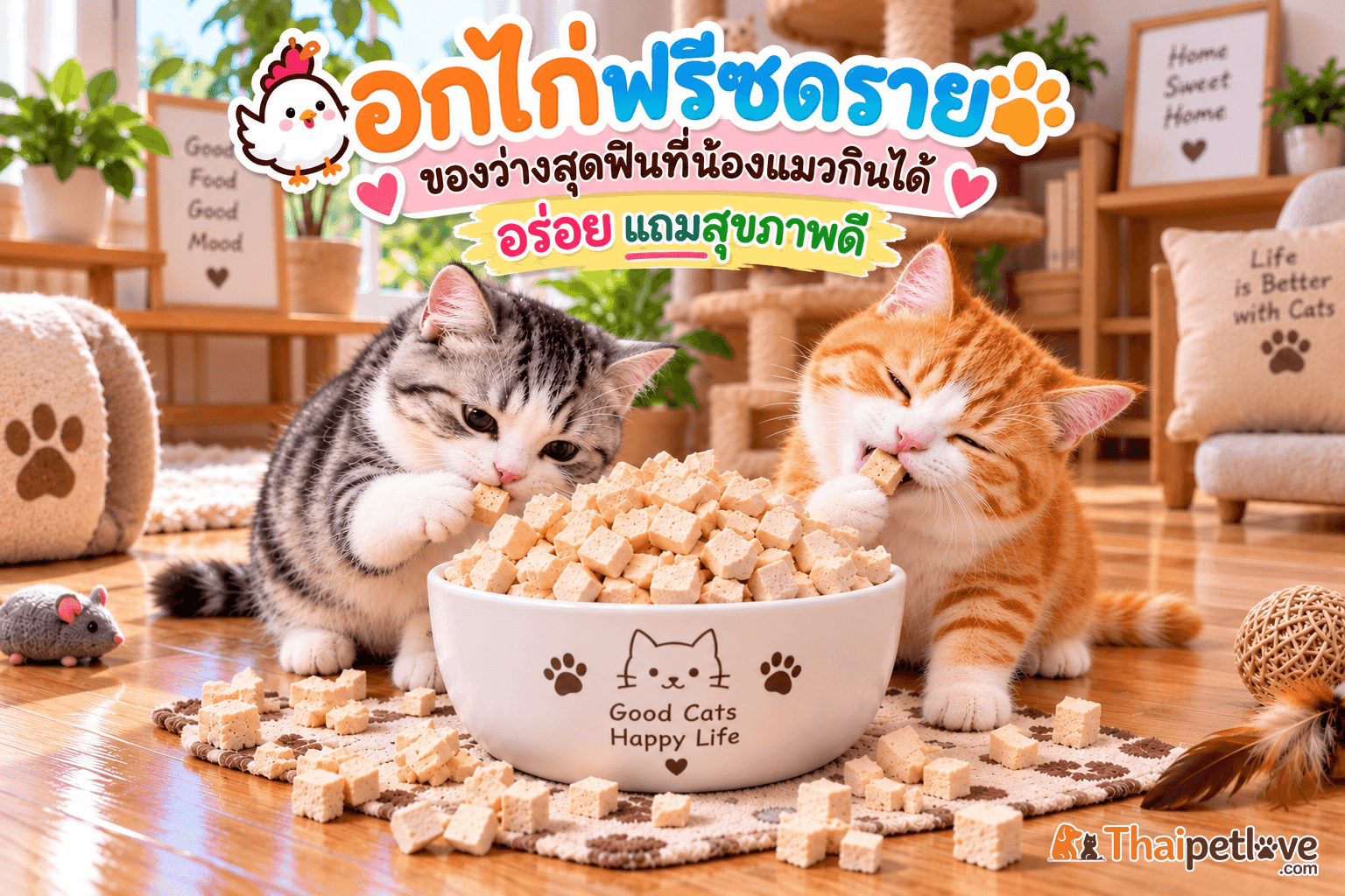 อกไก่ฟรีซดราย : ของว่างสุดฟินที่น้องแมวกินได้ อร่อย แถมสุขภาพดี